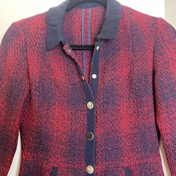 MAJE plaid red overcoat dress - Picture 6 of 9